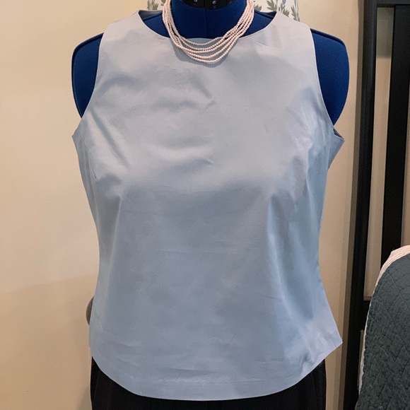 Merona Dusty Aqua Sleeveless Boxy Round Neck Top - Picture 1 of 5